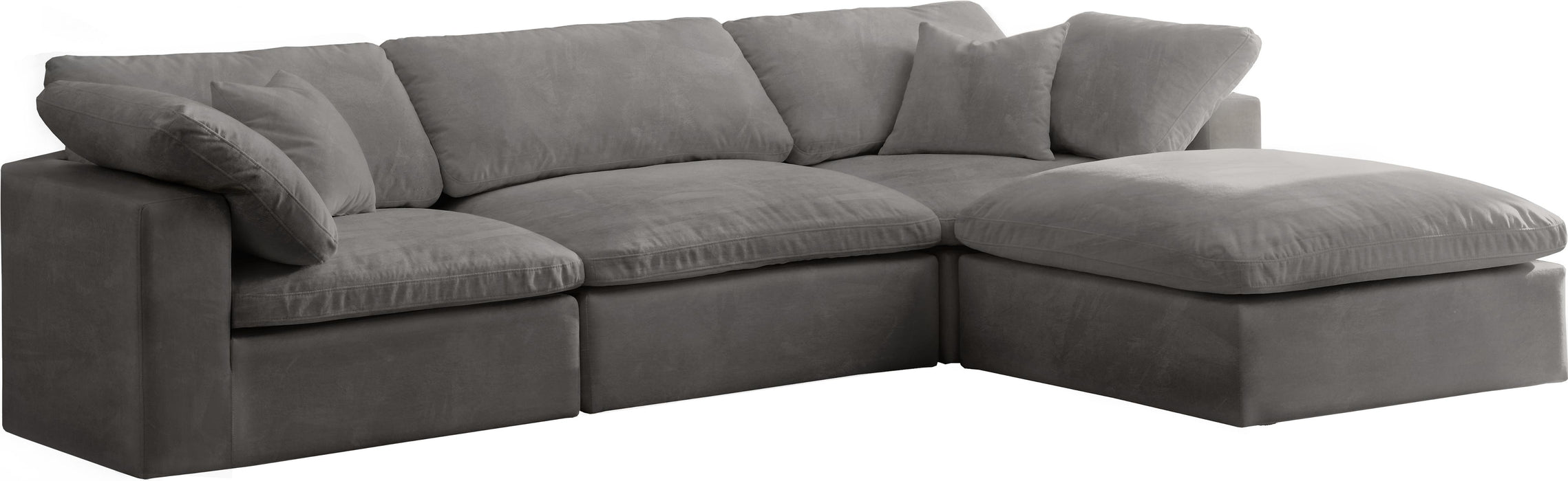 Cozy Grey Velvet Cloud Modular Sectional - Furniture Stars (Chicago, IL)