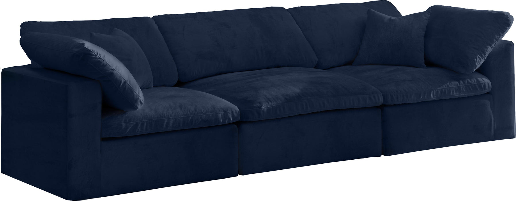 Cozy Navy Velvet Cloud Modular Sofa - Furniture Stars (Chicago, IL)