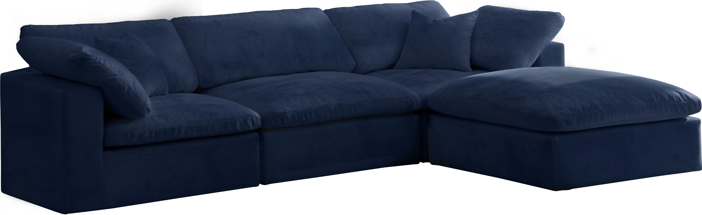 Cozy Navy Velvet Cloud Modular Sectional - Furniture Stars (Chicago, IL)