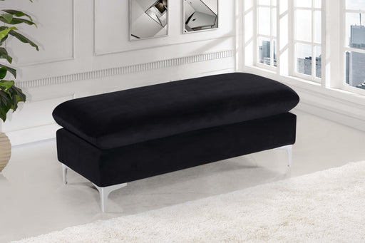 Naomi Black Velvet Ottoman - Furniture Stars (Chicago, IL)