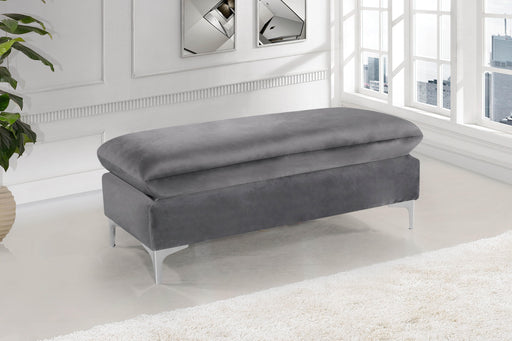 Naomi Grey Velvet Ottoman - Furniture Stars (Chicago, IL)