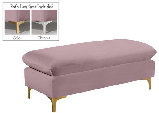 Naomi Pink Velvet Ottoman - Furniture Stars (Chicago, IL)