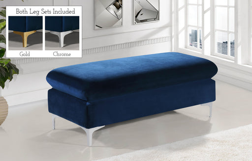 Naomi Navy Velvet Ottoman - Furniture Stars (Chicago, IL)