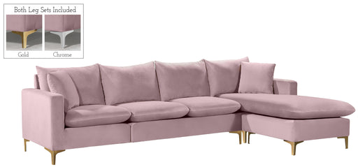 Naomi Pink Velvet 2pc. Reversible Sectional - Furniture Stars (Chicago, IL)
