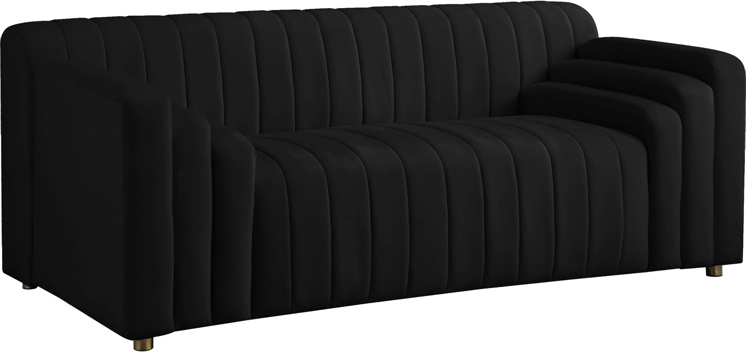 Naya Black Velvet Loveseat - Furniture Stars (Chicago, IL)