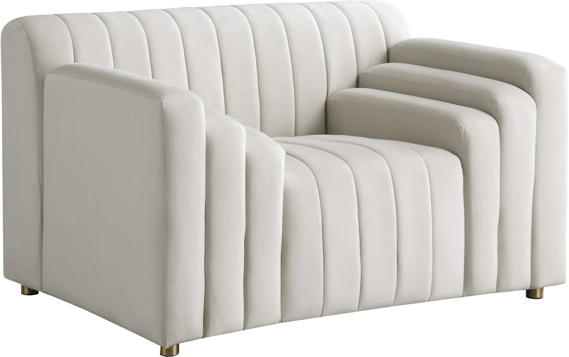 Naya Cream Velvet Chair - Furniture Stars (Chicago, IL)
