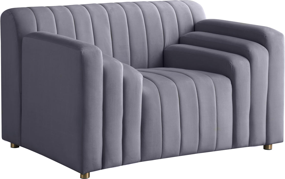 Naya Grey Velvet Chair - Furniture Stars (Chicago, IL)