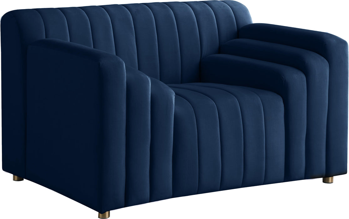 Naya Navy Velvet Chair - Furniture Stars (Chicago, IL)