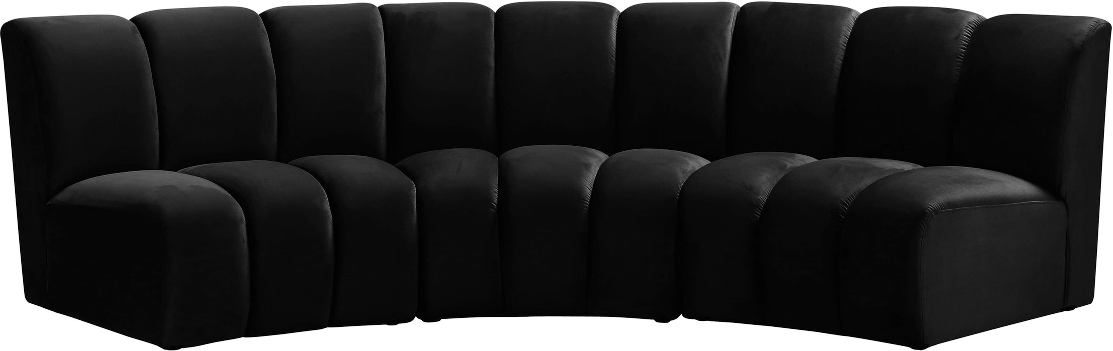 Infinity Black Velvet 3pc. Modular Sectional - Furniture Stars (Chicago, IL)