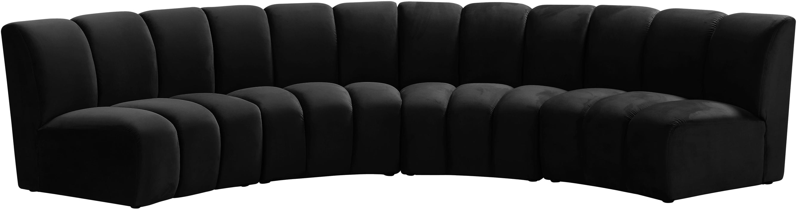 Infinity Black Velvet 4pc. Modular Sectional - Furniture Stars (Chicago, IL)