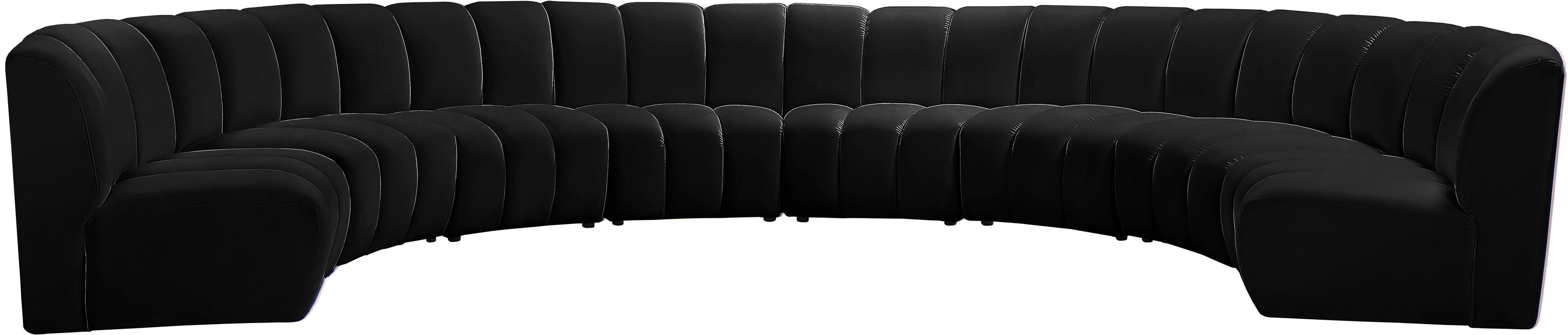 Infinity Black Velvet 8pc. Modular Sectional - Furniture Stars (Chicago, IL)