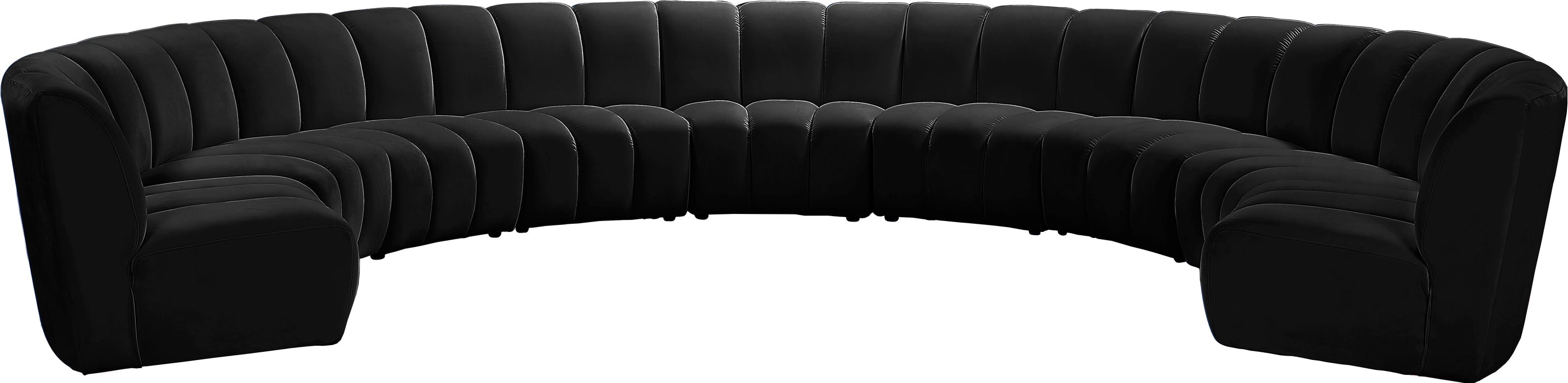 Infinity Black Velvet 9pc. Modular Sectional - Furniture Stars (Chicago, IL)