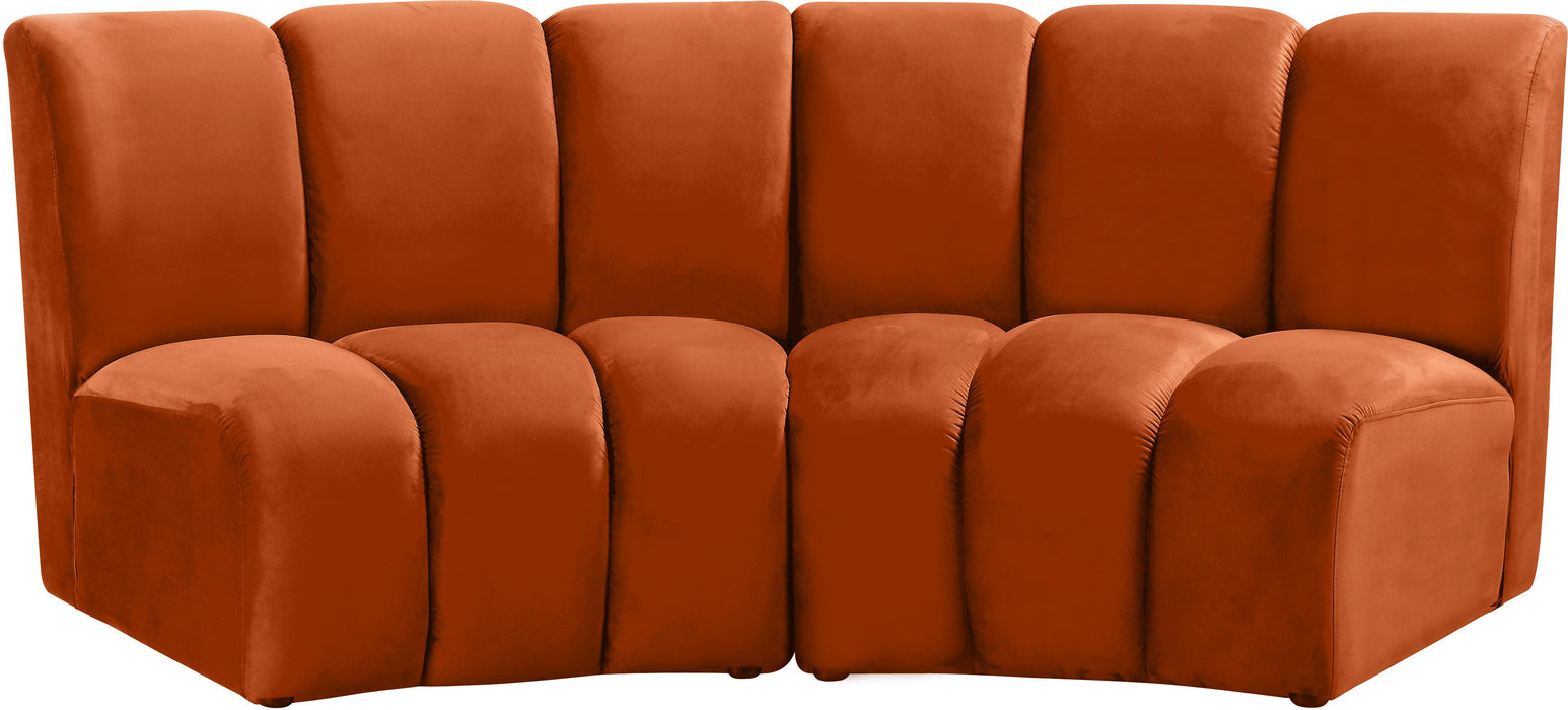 Infinity Cognac Velvet 2pc. Modular Sectional - Furniture Stars (Chicago, IL)