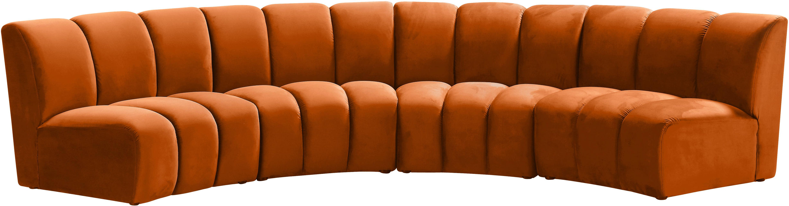 Infinity Cognac Velvet 4pc. Modular Sectional - Furniture Stars (Chicago, IL)