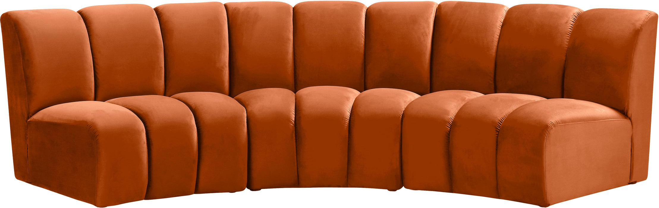 Infinity Cognac Velvet 3pc. Modular Sectional - Furniture Stars (Chicago, IL)