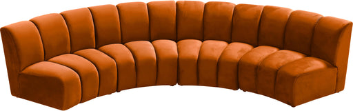 Infinity Cognac Velvet 4pc. Modular Sectional - Furniture Stars (Chicago, IL)