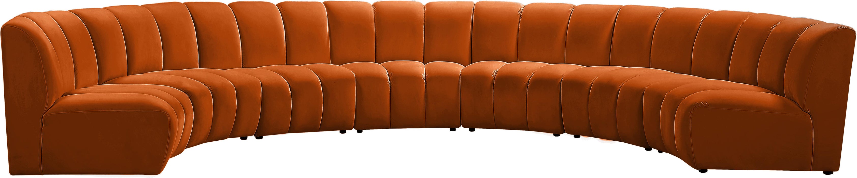 Infinity Cognac Velvet 7pc. Modular Sectional - Furniture Stars (Chicago, IL)