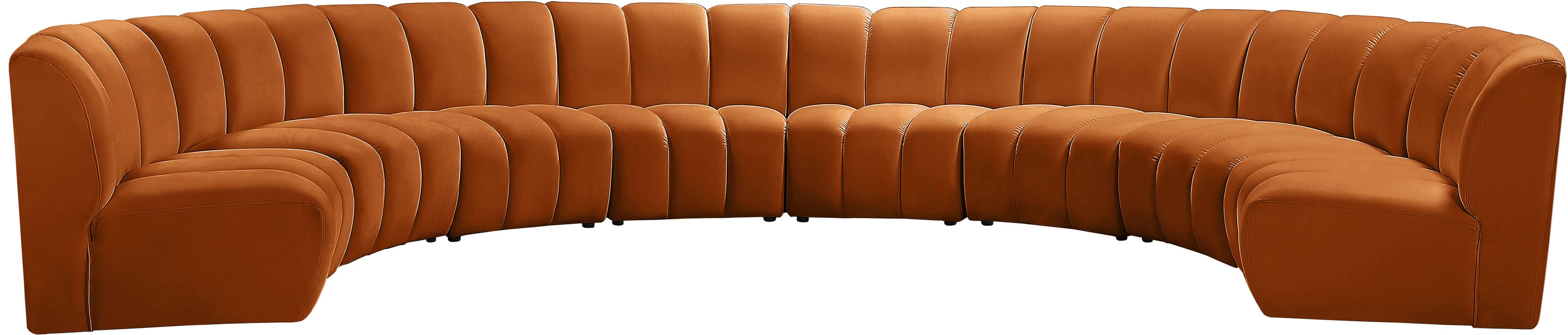 Infinity Cognac Velvet 8pc. Modular Sectional - Furniture Stars (Chicago, IL)