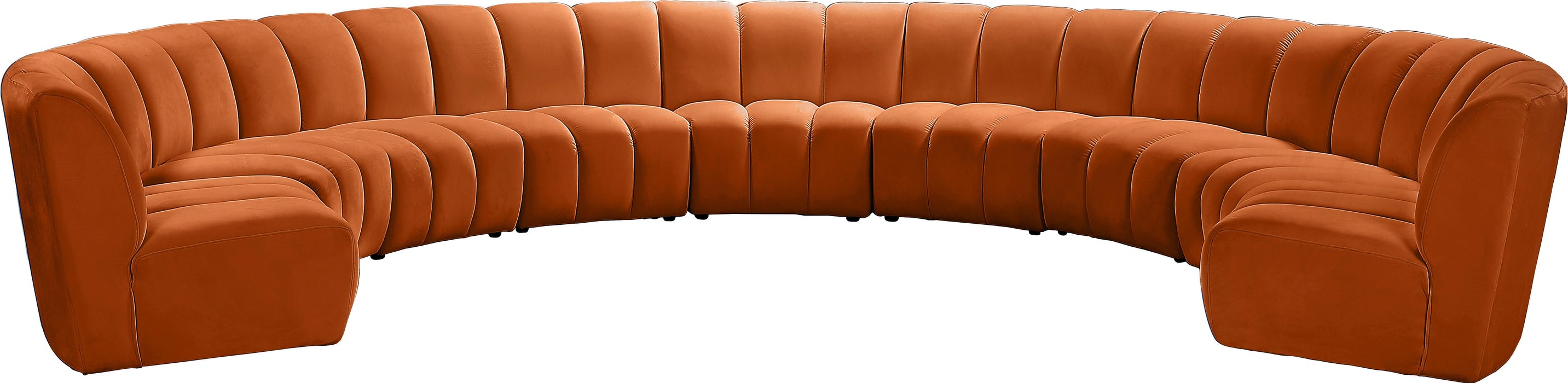 Infinity Cognac Velvet 9pc. Modular Sectional - Furniture Stars (Chicago, IL)
