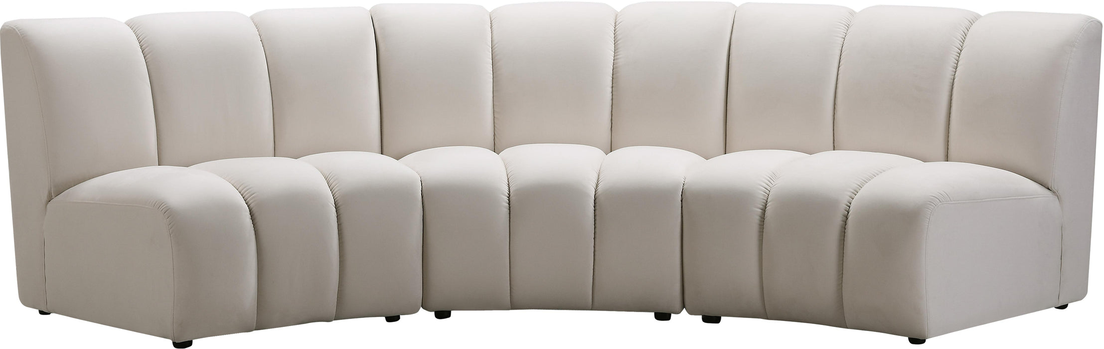 Infinity Cream Velvet 3pc. Modular Sectional - Furniture Stars (Chicago, IL)