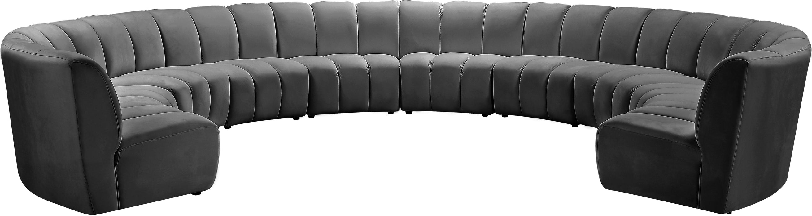Infinity Grey Velvet 10pc. Modular Sectional - Furniture Stars (Chicago, IL)