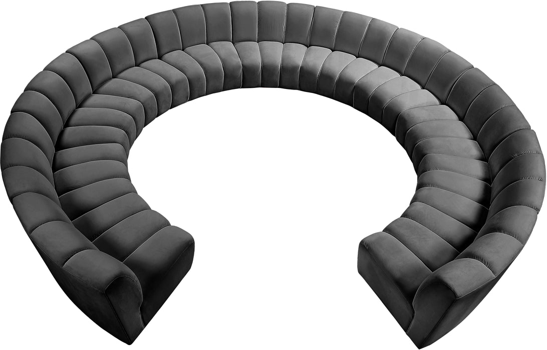 Infinity Grey Velvet 11pc. Modular Sectional - Furniture Stars (Chicago, IL)