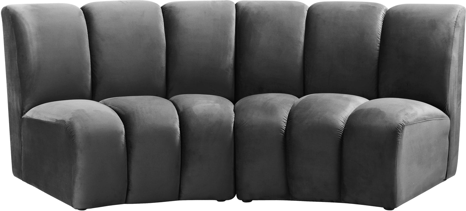 Infinity Grey Velvet 2pc. Modular Sectional - Furniture Stars (Chicago, IL)