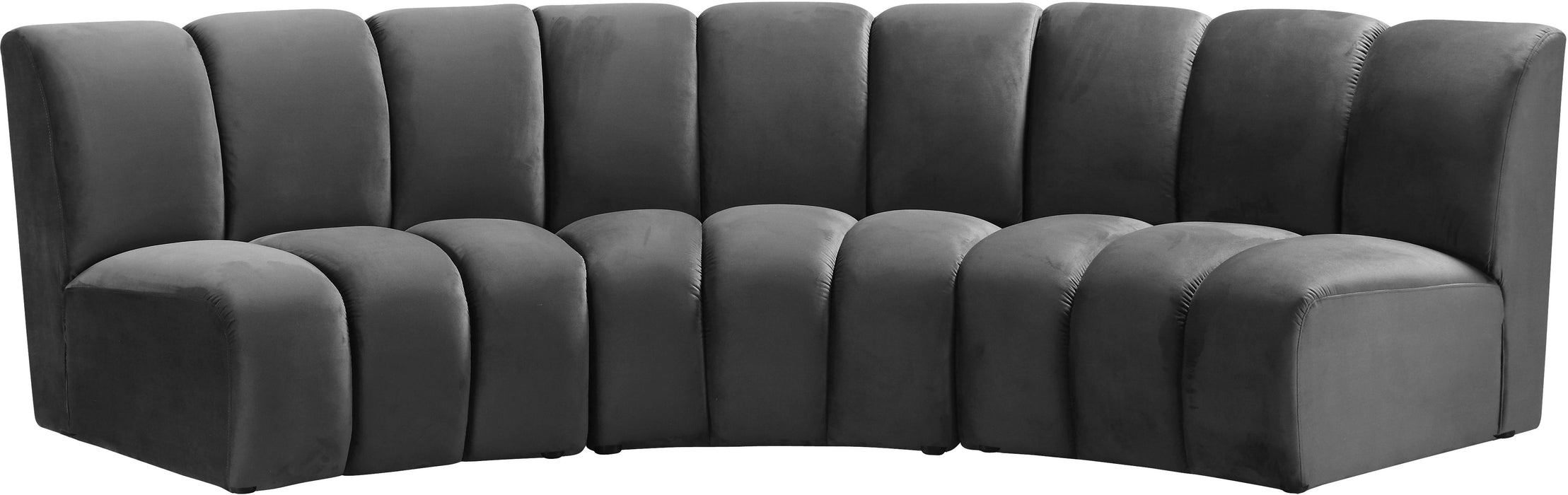 Infinity Grey Velvet 3pc. Modular Sectional - Furniture Stars (Chicago, IL)