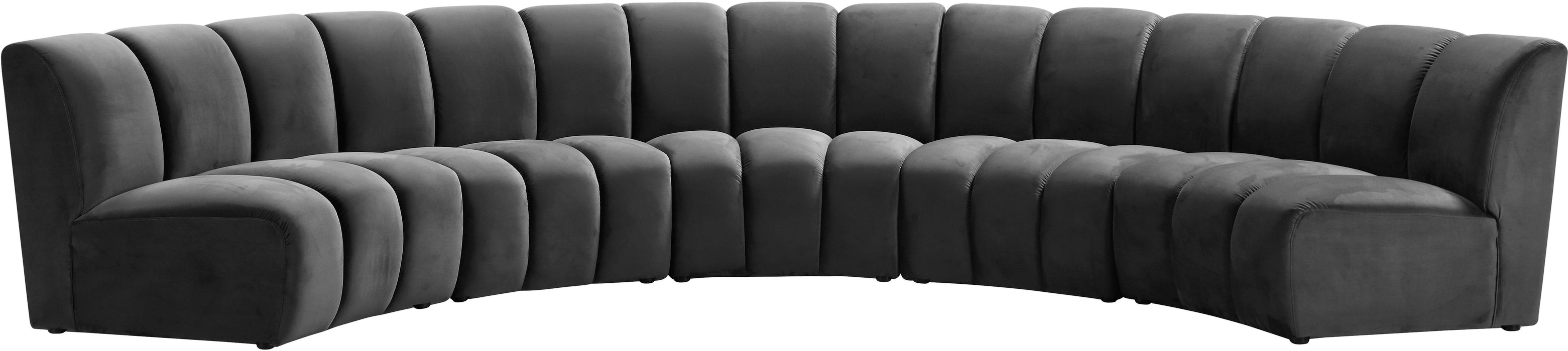 Infinity Grey Velvet 5pc. Modular Sectional - Furniture Stars (Chicago, IL)