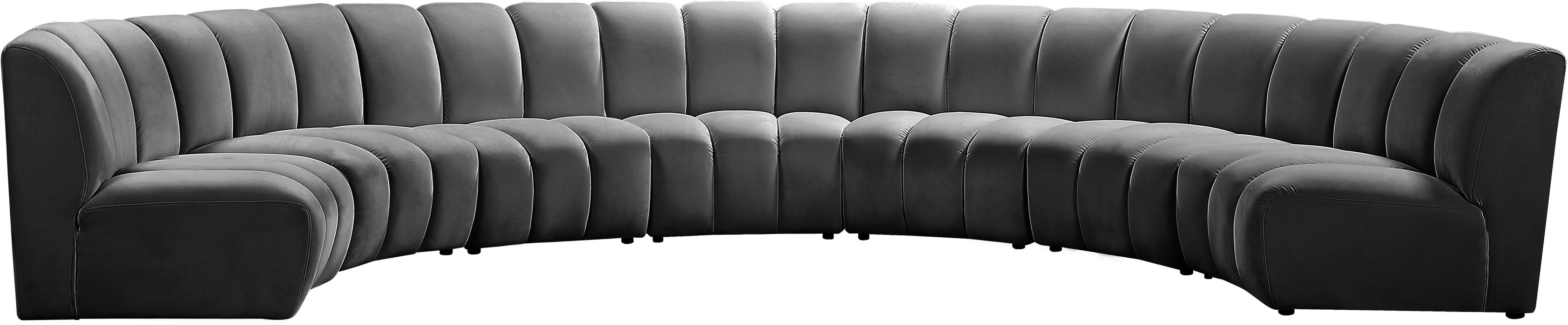 Infinity Grey Velvet 7pc. Modular Sectional - Furniture Stars (Chicago, IL)