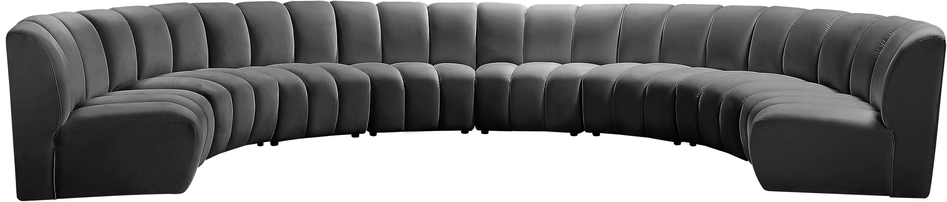 Infinity Grey Velvet 8pc. Modular Sectional - Furniture Stars (Chicago, IL)