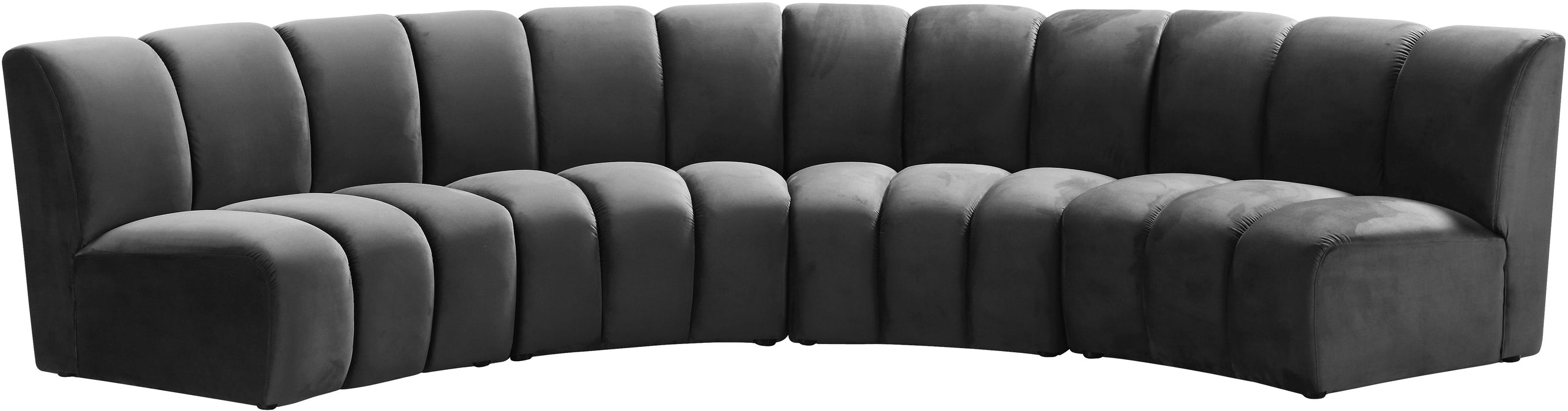 Infinity Grey Velvet 4pc. Modular Sectional - Furniture Stars (Chicago, IL)
