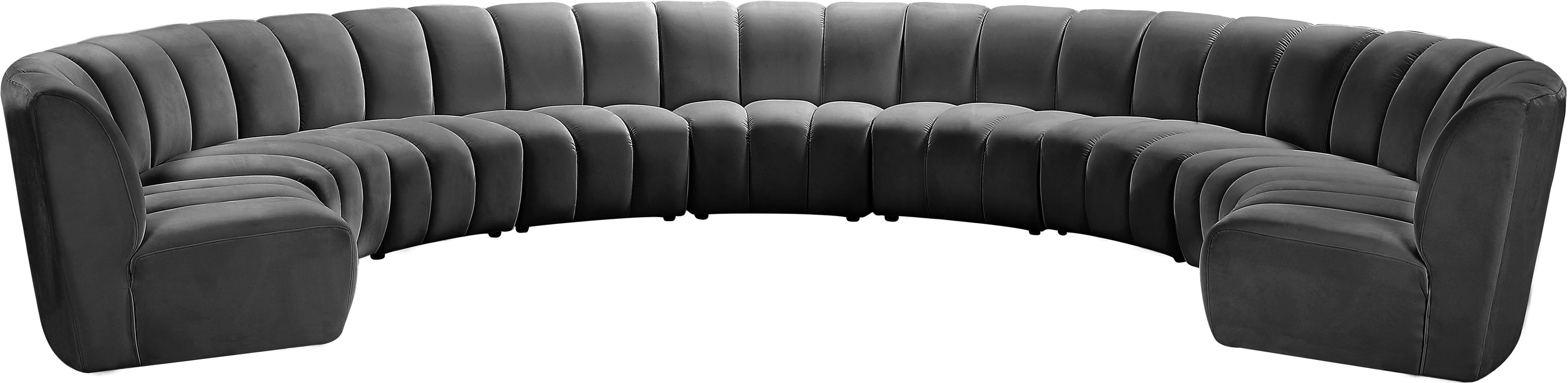 Infinity Grey Velvet 9pc. Modular Sectional - Furniture Stars (Chicago, IL)
