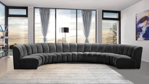 Infinity Grey Velvet 7pc. Modular Sectional - Furniture Stars (Chicago, IL)