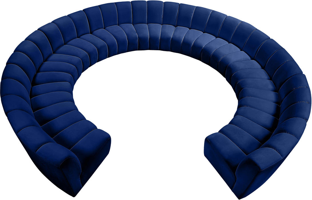 Infinity Navy Velvet 11pc. Modular Sectional - Furniture Stars (Chicago, IL)