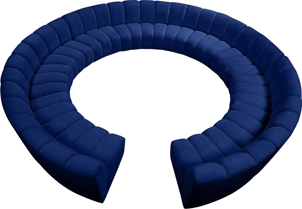 Infinity Navy Velvet 12pc. Modular Sectional - Furniture Stars (Chicago, IL)