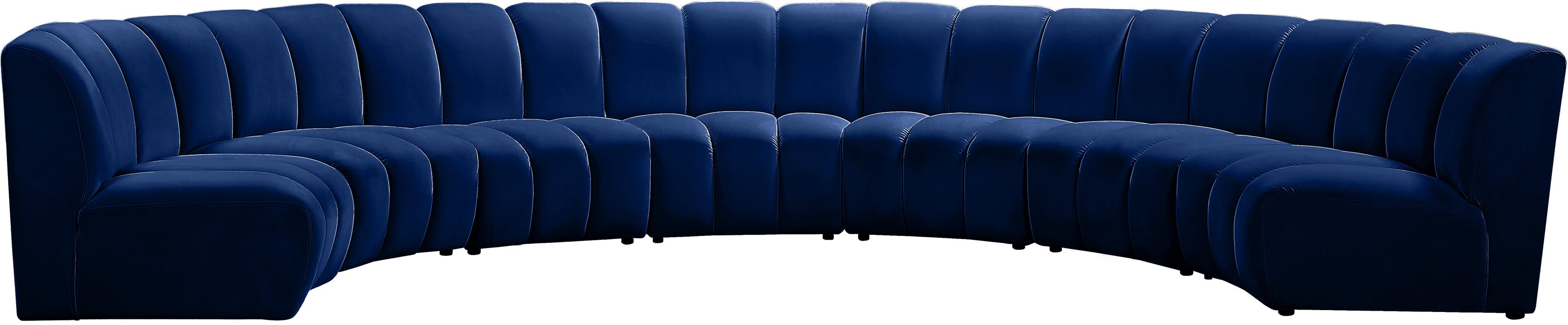 Infinity Navy Velvet 7pc. Modular Sectional - Furniture Stars (Chicago, IL)