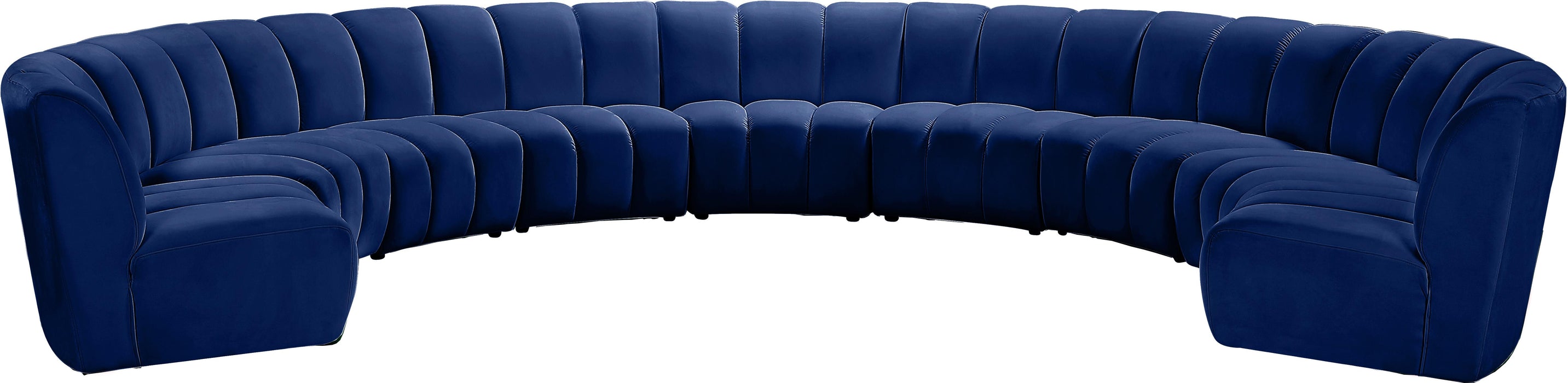 Infinity Navy Velvet 9pc. Modular Sectional - Furniture Stars (Chicago, IL)