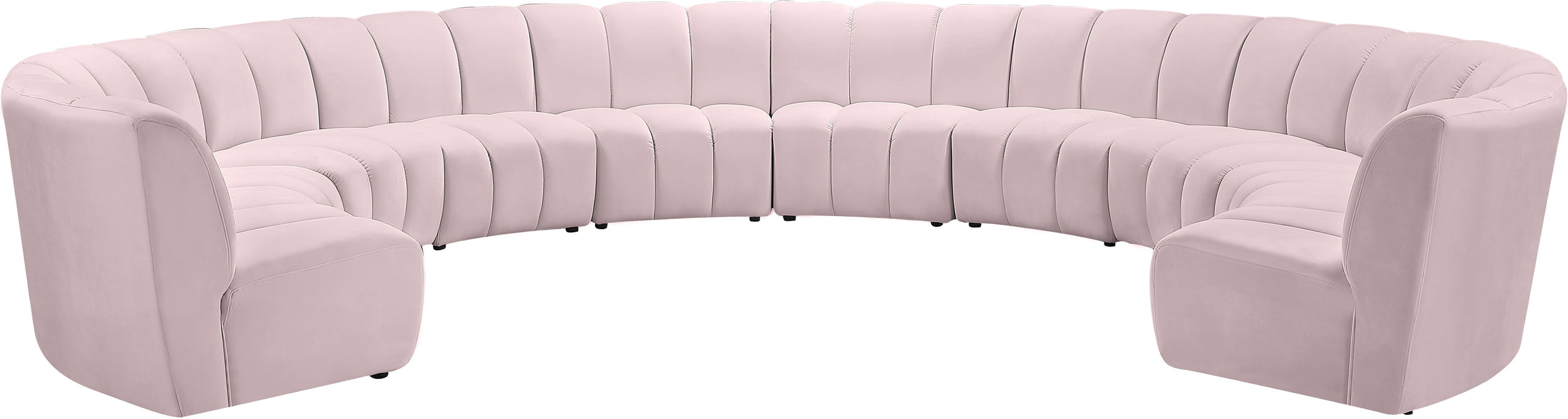 Infinity Pink Velvet 10pc. Modular Sectional - Furniture Stars (Chicago, IL)
