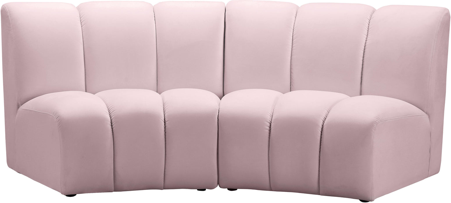 Infinity Pink Velvet 2pc. Modular Sectional - Furniture Stars (Chicago, IL)