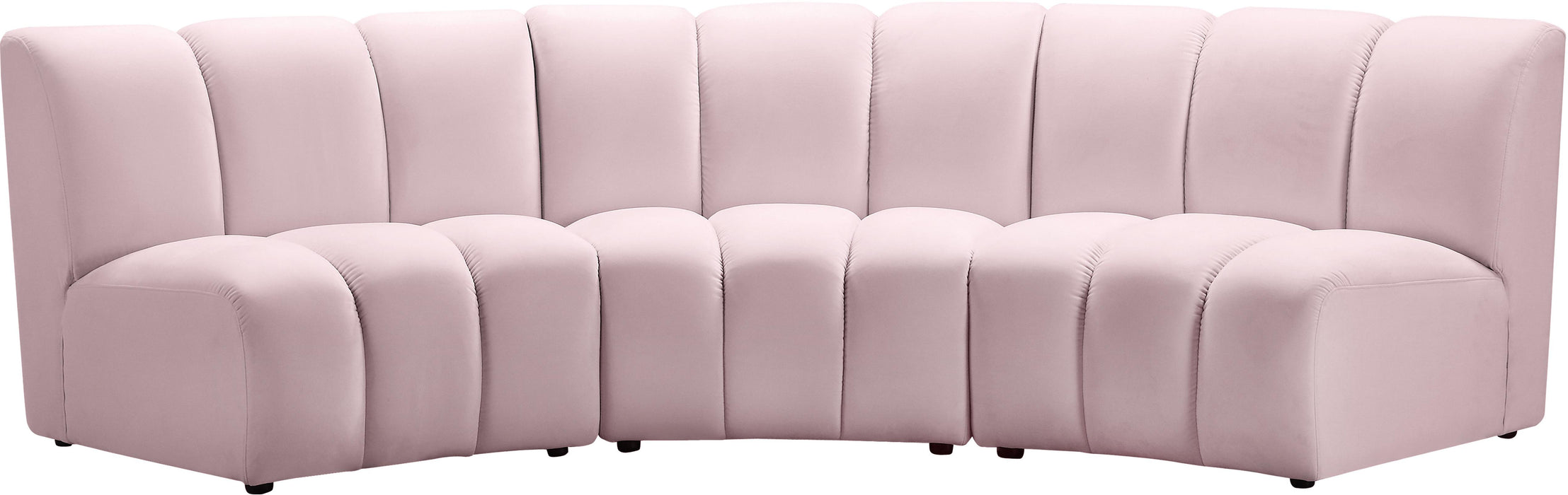 Infinity Pink Velvet 3pc. Modular Sectional - Furniture Stars (Chicago, IL)