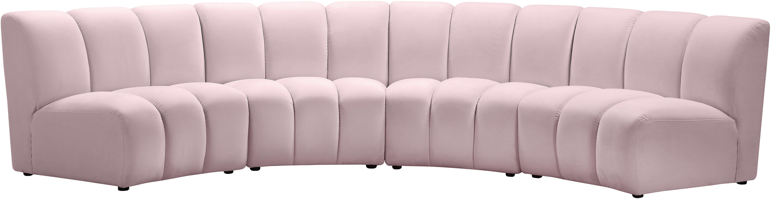Infinity Pink Velvet 4pc. Modular Sectional - Furniture Stars (Chicago, IL)