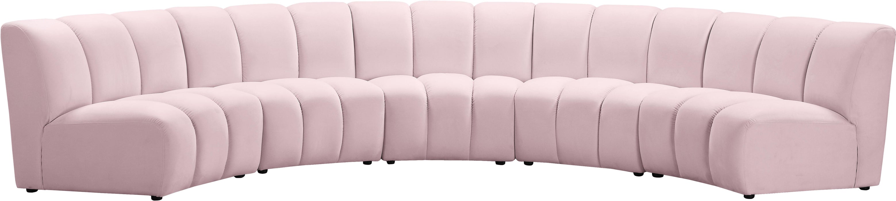Infinity Pink Velvet 5pc. Modular Sectional - Furniture Stars (Chicago, IL)
