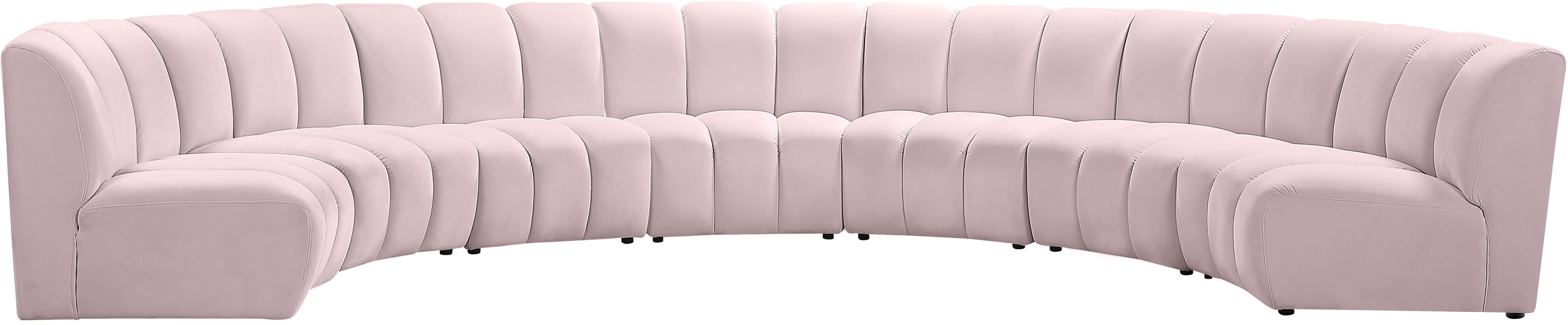 Infinity Pink Velvet 7pc. Modular Sectional - Furniture Stars (Chicago, IL)