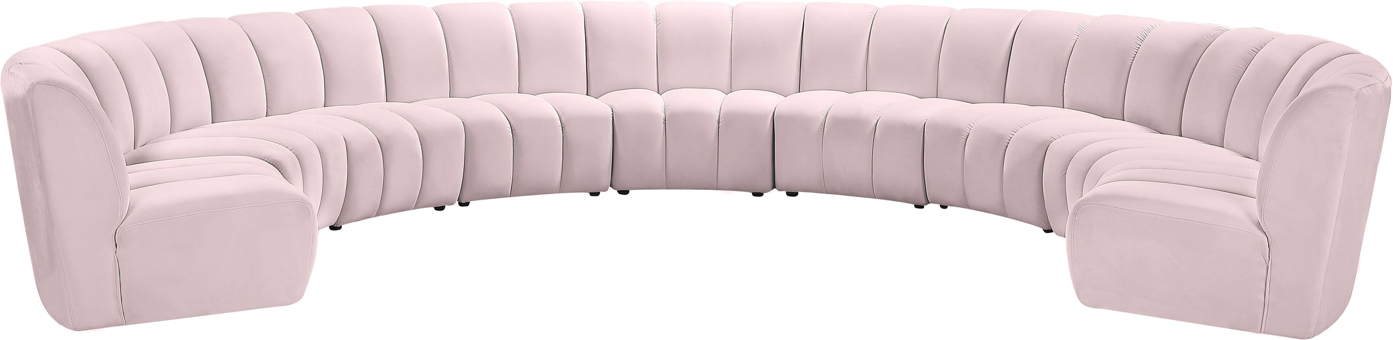 Infinity Pink Velvet 9pc. Modular Sectional - Furniture Stars (Chicago, IL)