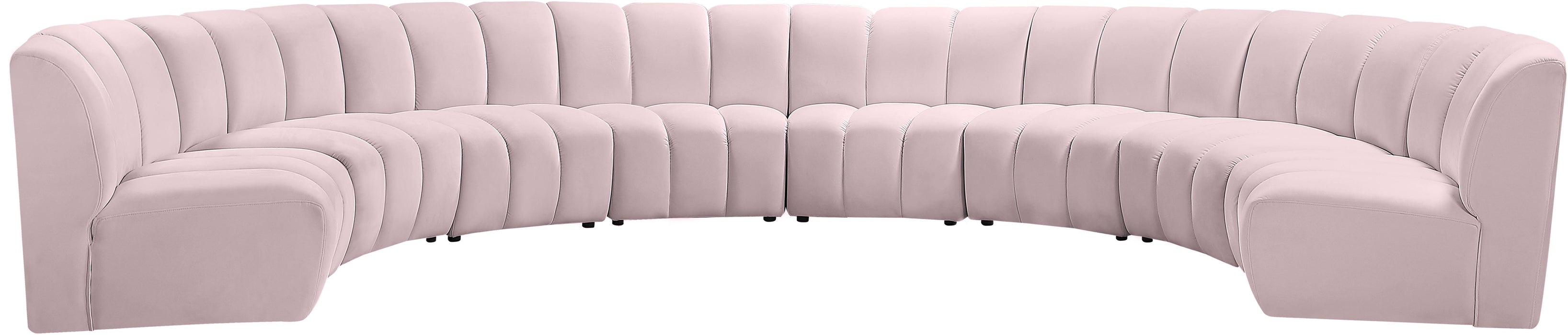 Infinity Pink Velvet 8pc. Modular Sectional - Furniture Stars (Chicago, IL)