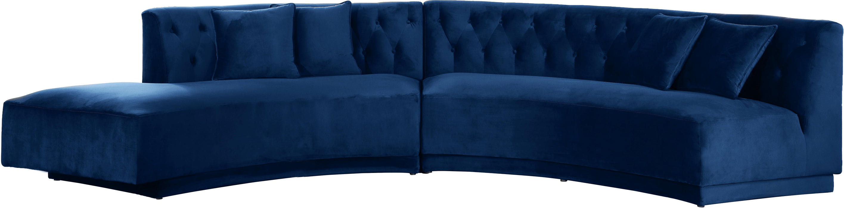 Kenzi Navy Velvet 2pc. Sectional - Furniture Stars (Chicago, IL)