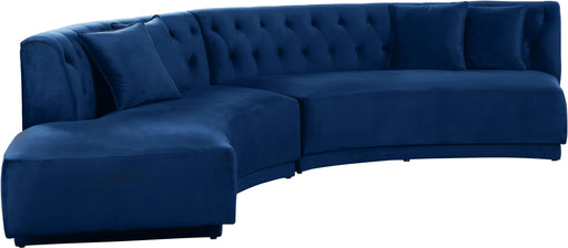 Kenzi Navy Velvet 2pc. Sectional - Furniture Stars (Chicago, IL)