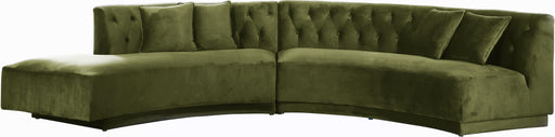 Kenzi Olive Velvet 2pc. Sectional - Furniture Stars (Chicago, IL)