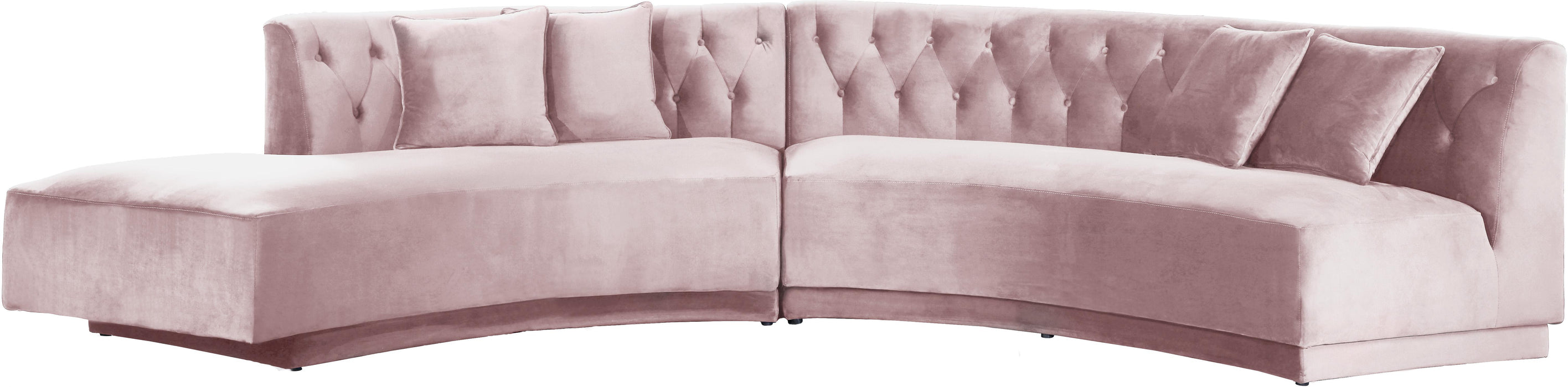 Kenzi Pink Velvet 2pc. Sectional - Furniture Stars (Chicago, IL)